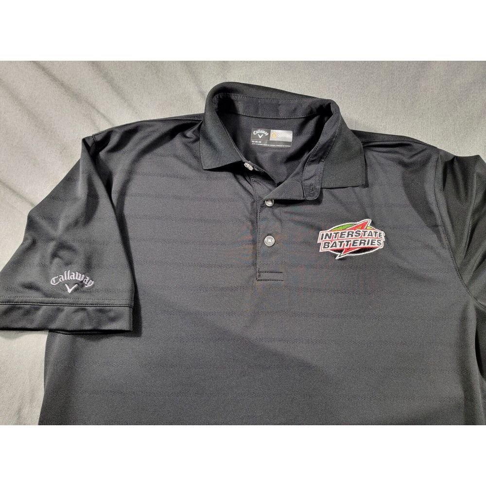Callaway Opti Dri Mens Medium Performance Polo Shirt Interstate Batteries Black